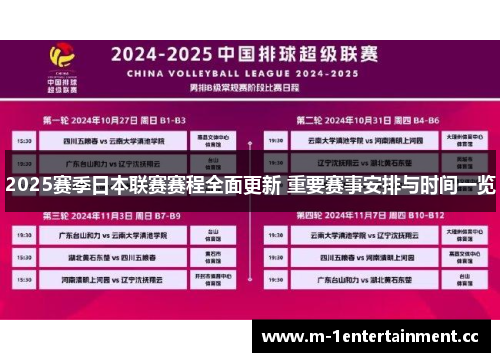 2025赛季日本联赛赛程全面更新 重要赛事安排与时间一览 2025赛季日本联赛赛程全面更新 重要赛事安排与时间一览
